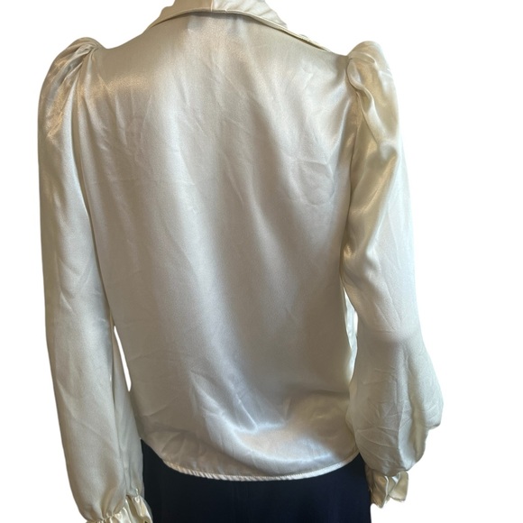 Climax by David Howard Women Cream Blouse Size S/M - Picture 9 of 11